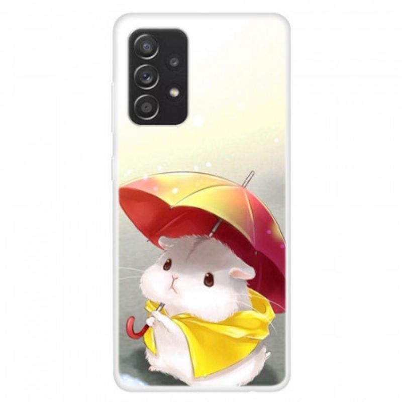 Coque Samsung Galaxy A13 Hamster Sous la Pluie