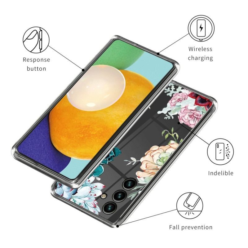 Coque Samsung Galaxy A14 5G / A14 Transparente Bouquet de Fleurs