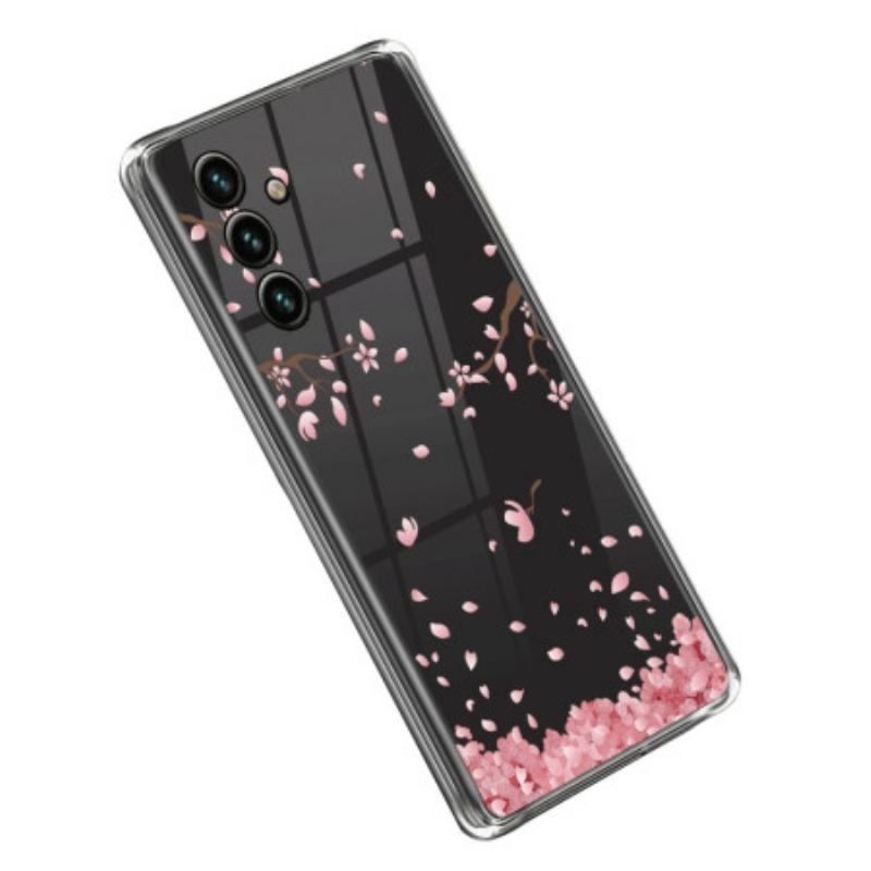 Coque Samsung Galaxy A14 5G / A14 Transparente Fleurs Roses