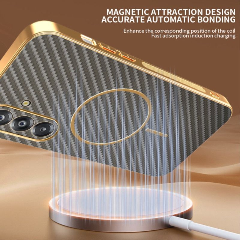 Coque Samsung Galaxy A17 4G / A17 5G Magnétique Texture Fibre Carbone