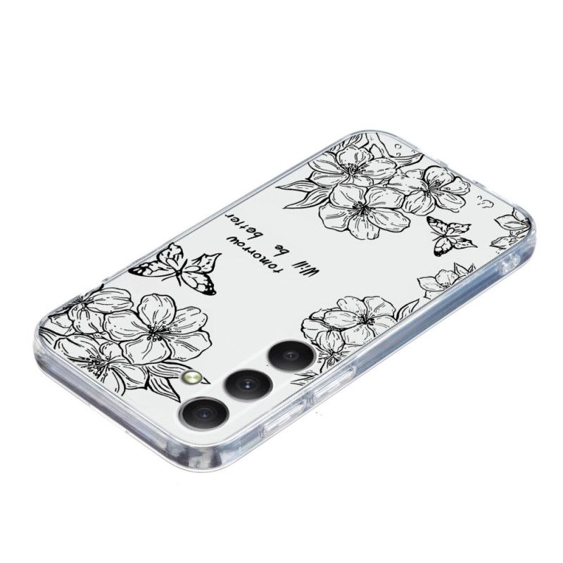 Coque Samsung Galaxy A17 4G / 5G Papillons et Fleurs Blanches