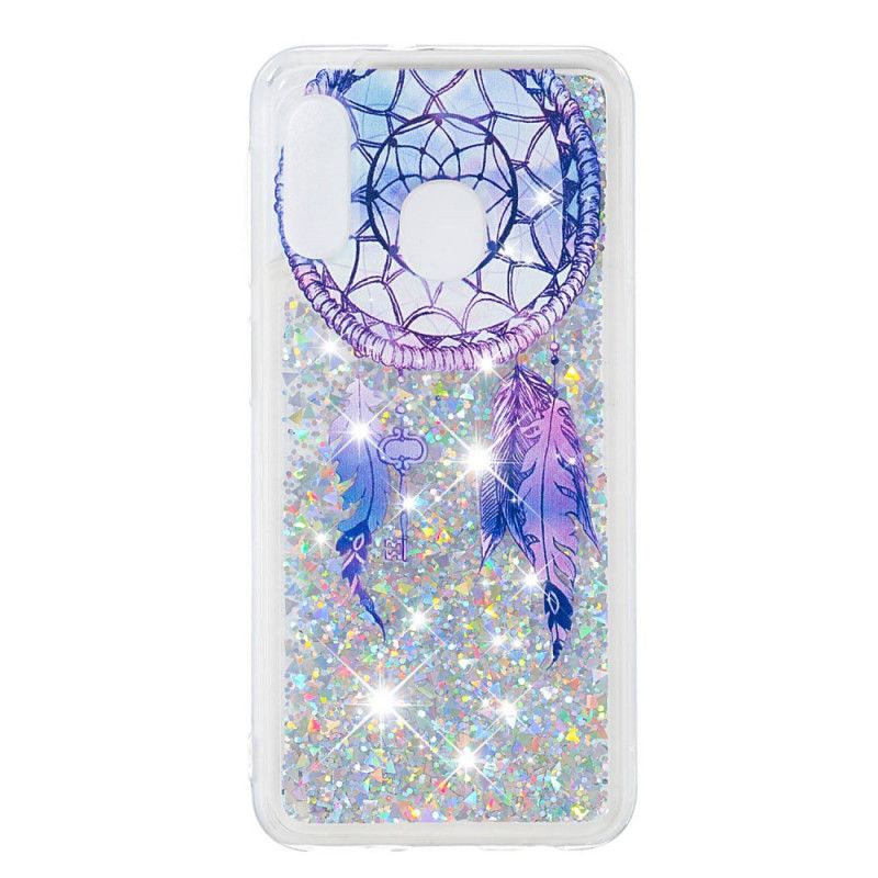 Coque Samsung Galaxy A20e Attrape Rêves Bleu Paillettes