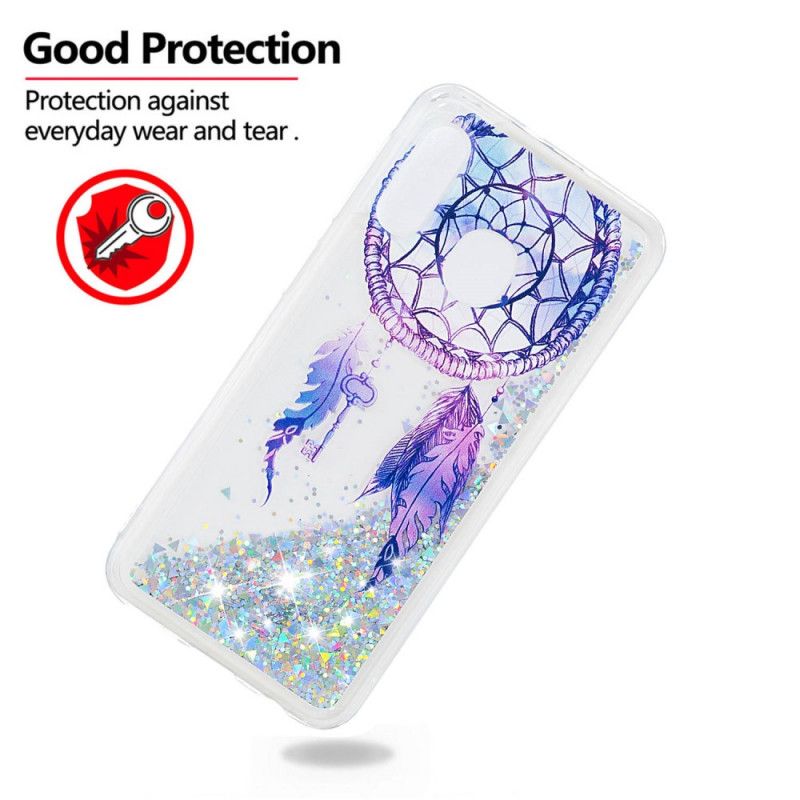 Coque Samsung Galaxy A20e Attrape Rêves Bleu Paillettes