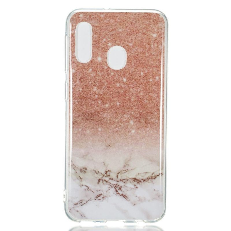 Coque Samsung Galaxy A20e Marbre Paillettes