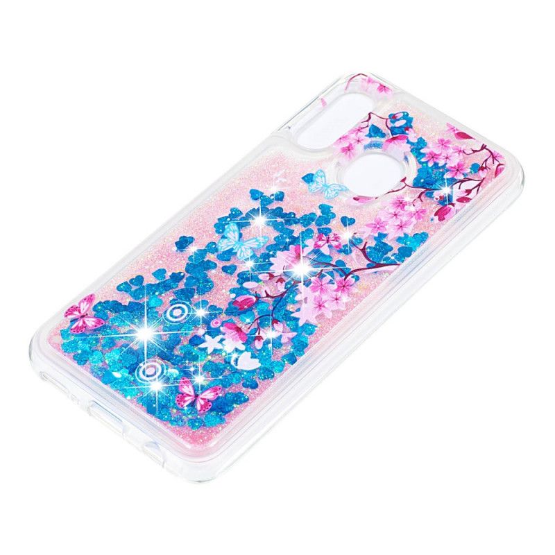 Coque Samsung Galaxy A20e Papillons Et Fleurs Bleus