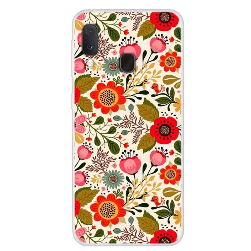 Coque Samsung Galaxy A20e Tapisserie Fleurie