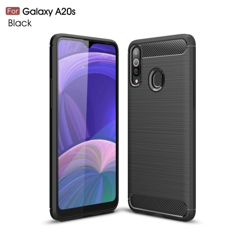 Coque Samsung Galaxy A20s Fibre Carbone Brossée