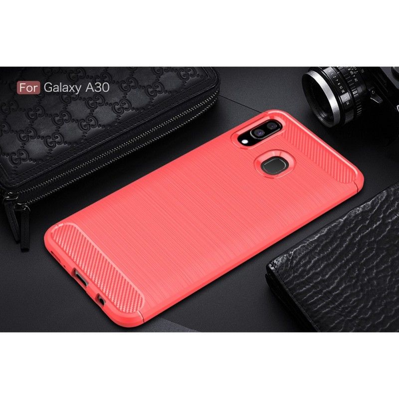 Coque Samsung Galaxy A30 Fibre Carbone Brossée