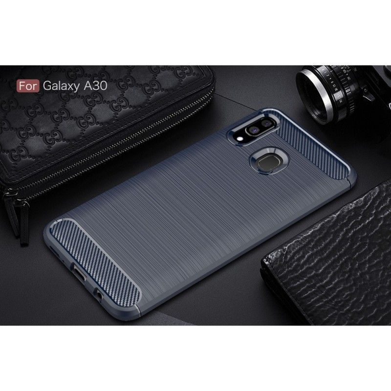 Coque Samsung Galaxy A30 Fibre Carbone Brossée