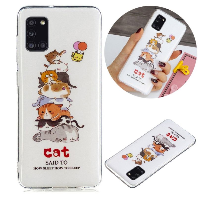 Coque Samsung Galaxy A31 Cats Fluorescente