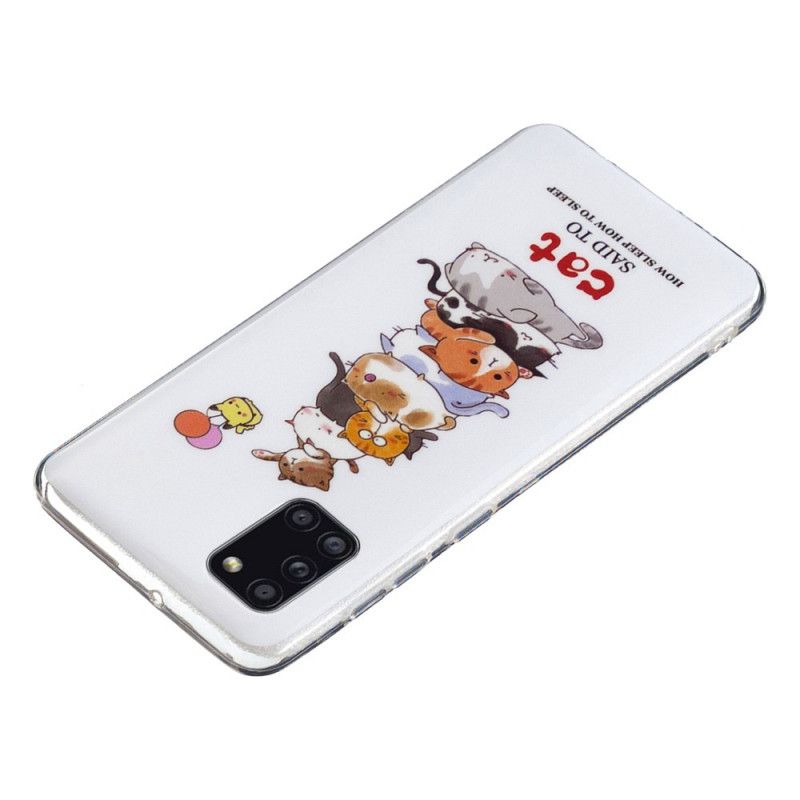 Coque Samsung Galaxy A31 Cats Fluorescente