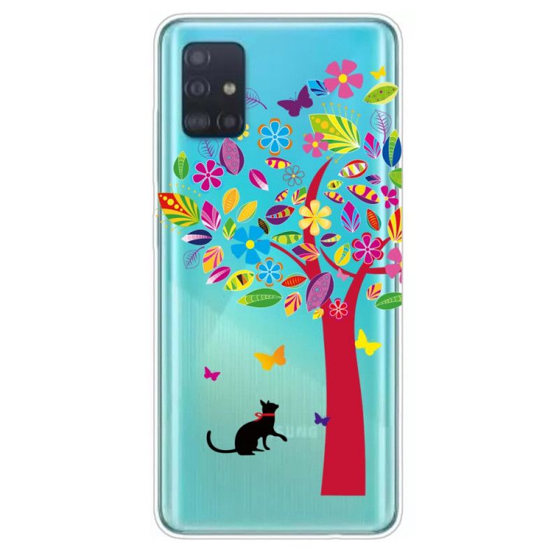 Coque Samsung Galaxy A31 Chat Sous L'arbre