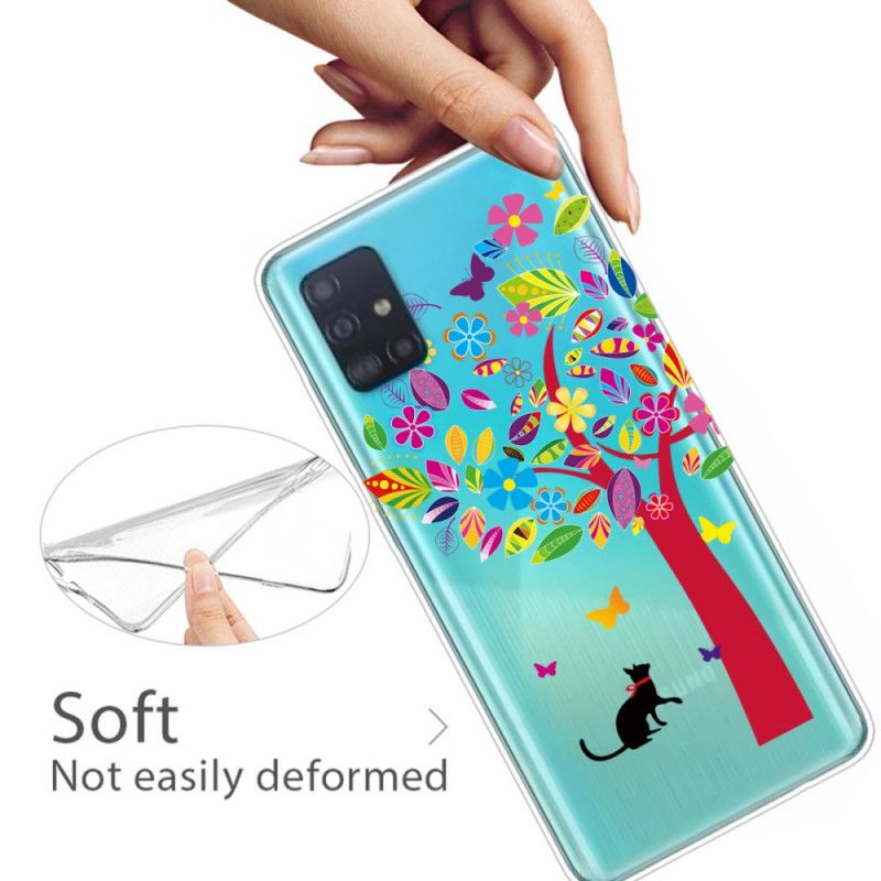 Coque Samsung Galaxy A31 Chat Sous L'arbre