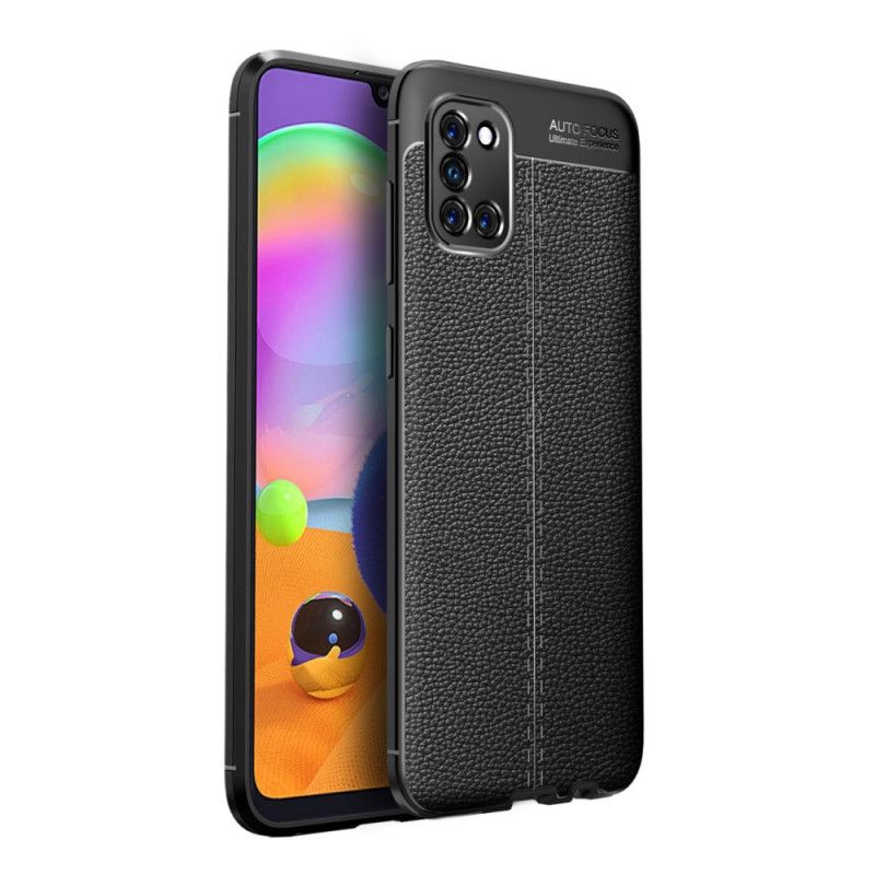 Coque Samsung Galaxy A31 Effet Cuir Litchi Double Line