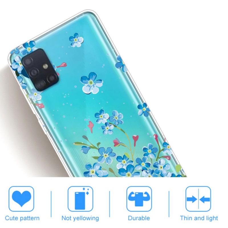 Coque Samsung Galaxy A31 Fleurs Bleues