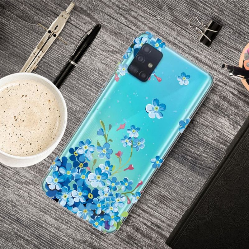 Coque Samsung Galaxy A31 Fleurs Bleues