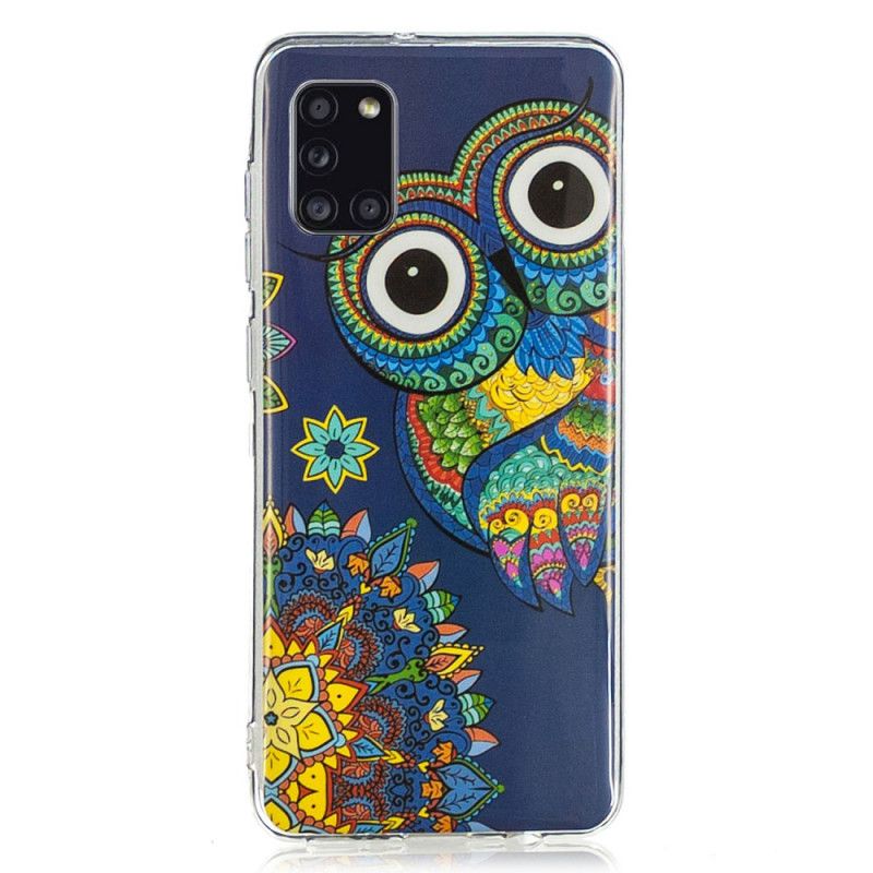 Coque Samsung Galaxy A31 Hibou Mandala Fluorescente