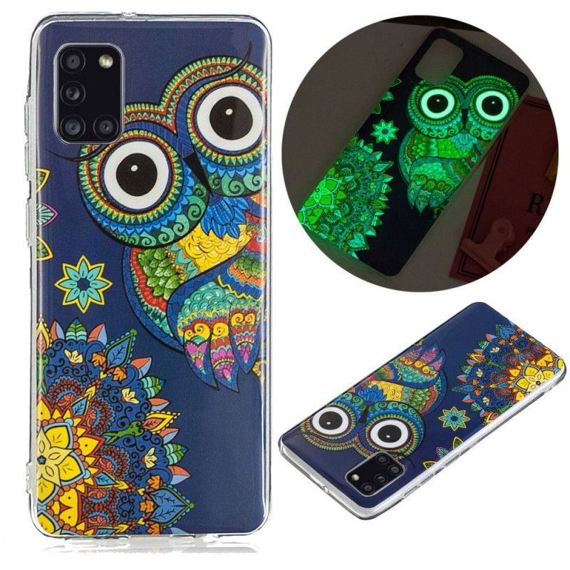 Coque Samsung Galaxy A31 Hibou Mandala Fluorescente