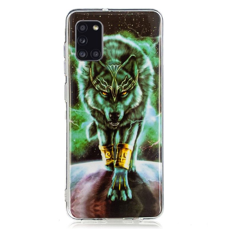 Coque Samsung Galaxy A31 Série Loup Fluorescente