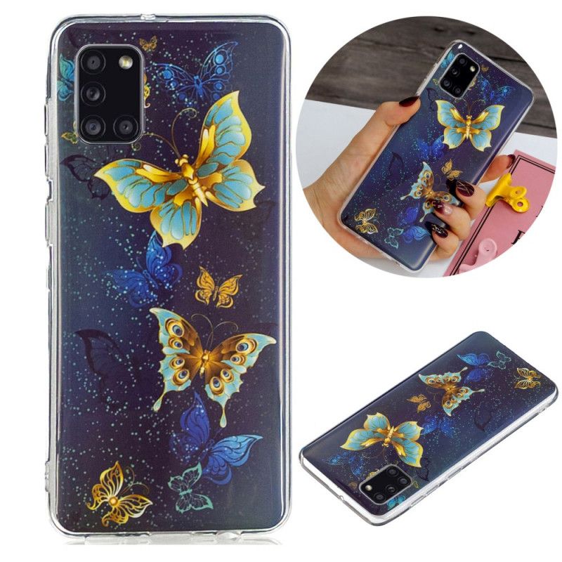 Coque Samsung Galaxy A31 Série Papillons Fluorescente