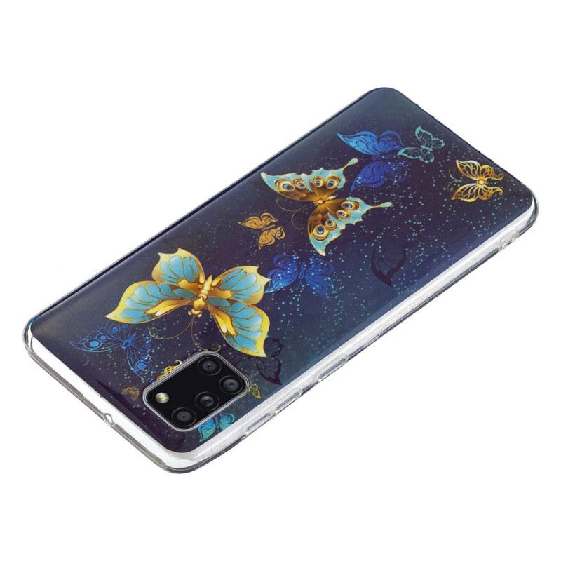 Coque Samsung Galaxy A31 Série Papillons Fluorescente