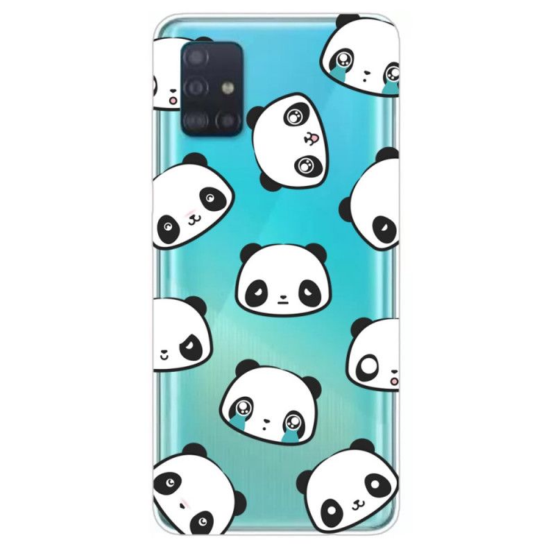 Coque Samsung Galaxy A31 Transparente Pandas Sentimentaux