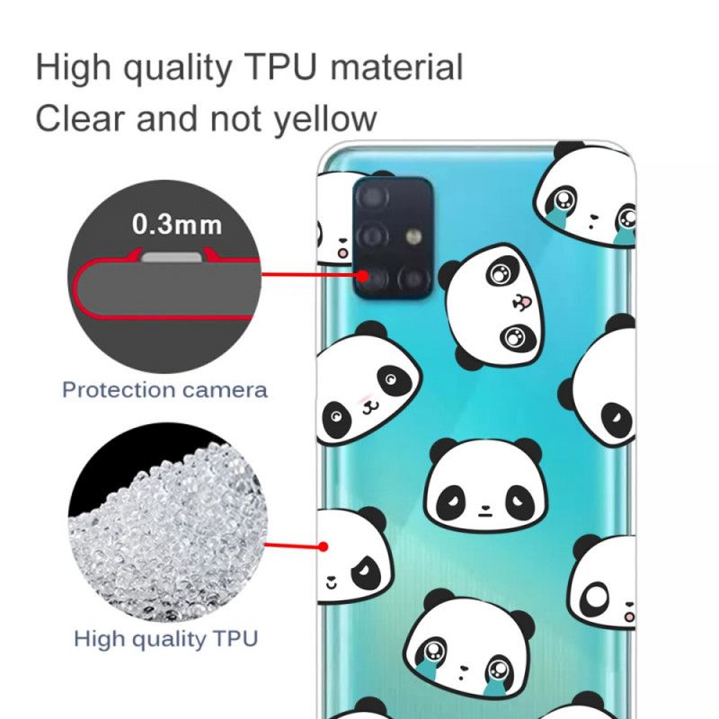 Coque Samsung Galaxy A31 Transparente Pandas Sentimentaux