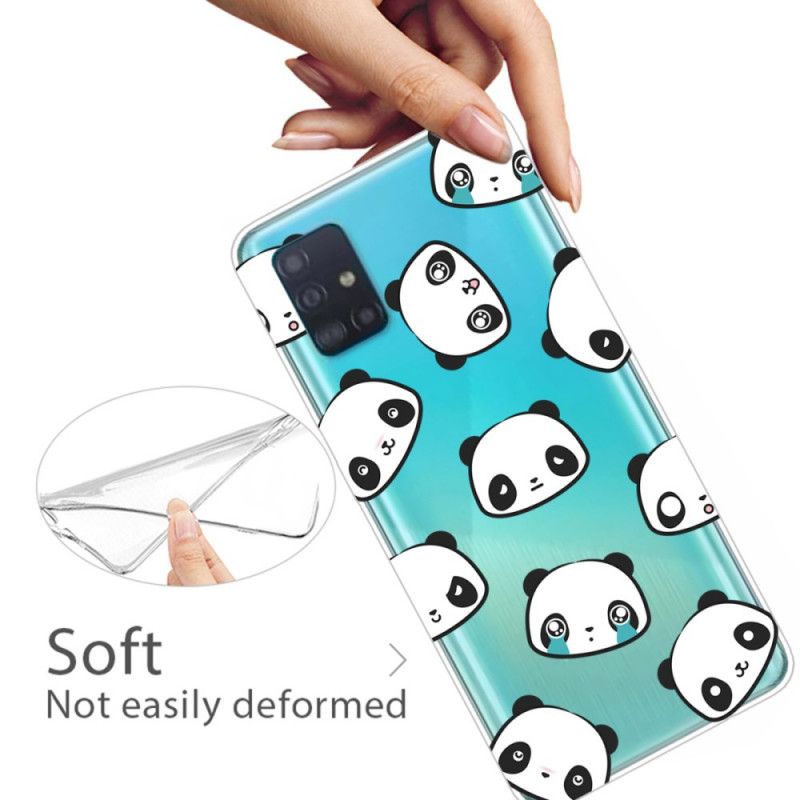 Coque Samsung Galaxy A31 Transparente Pandas Sentimentaux