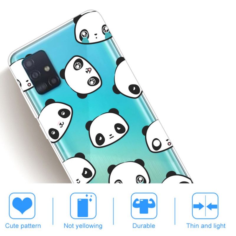 Coque Samsung Galaxy A31 Transparente Pandas Sentimentaux