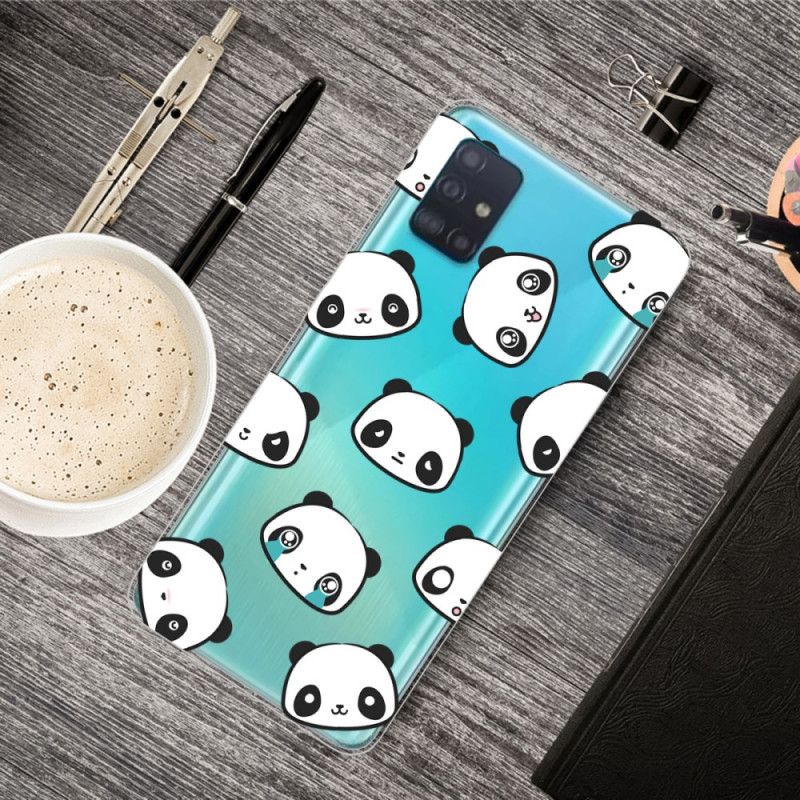 Coque Samsung Galaxy A31 Transparente Pandas Sentimentaux