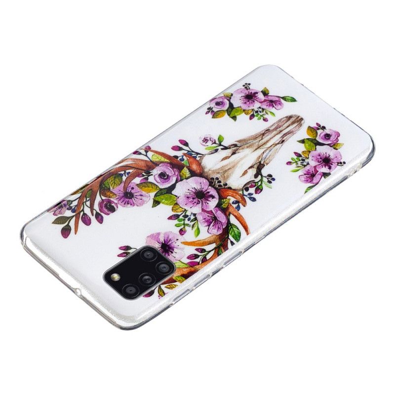 Coque Samsung Galaxy A31 Wapiti Fleuri Fluorescente