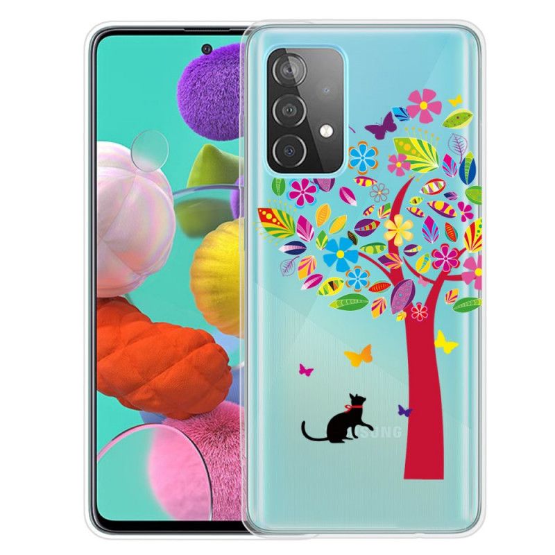 Coque Samsung Galaxy A32 5g Chat Sous L'arbre