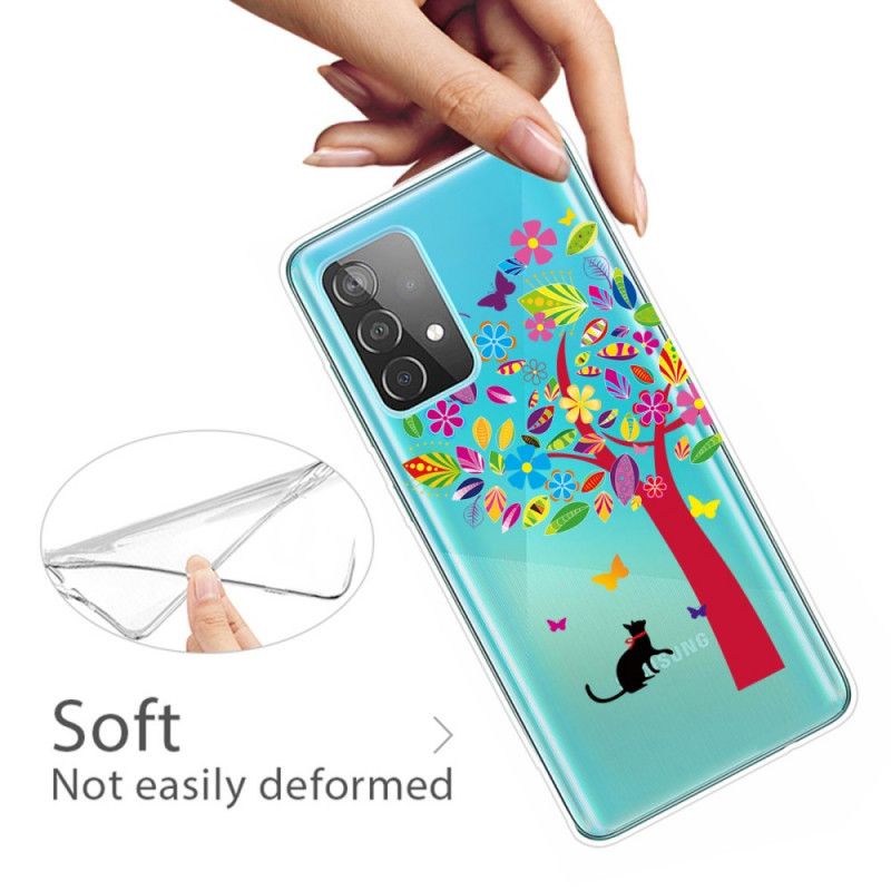 Coque Samsung Galaxy A32 5g Chat Sous L'arbre