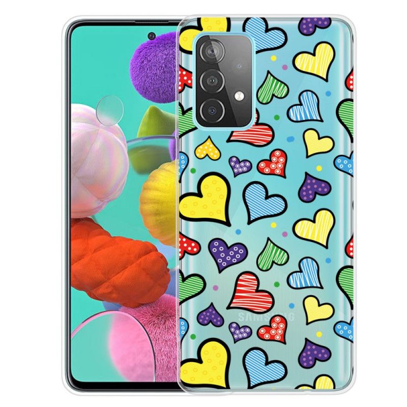 Coque Samsung Galaxy A32 5g Coeurs Multicolores