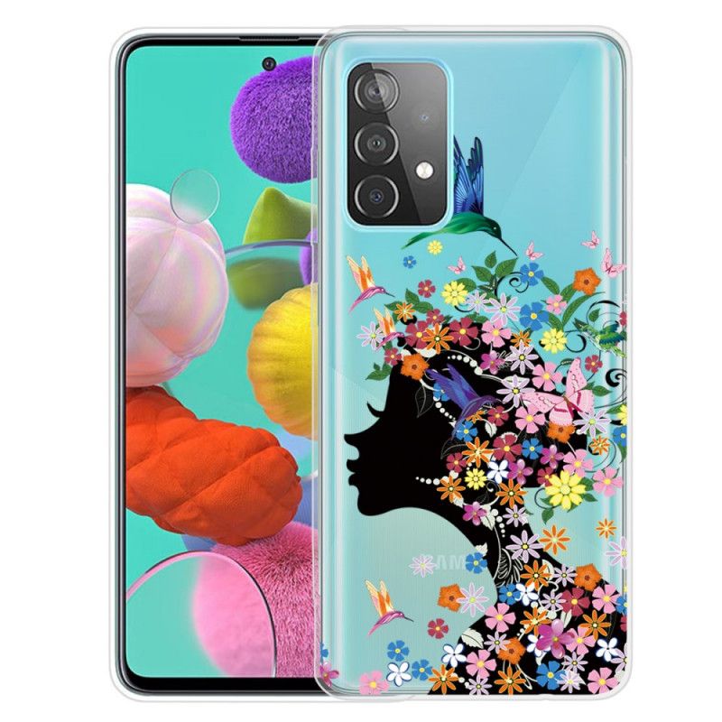 Coque Samsung Galaxy A32 5g Jolie Tête Fleurie