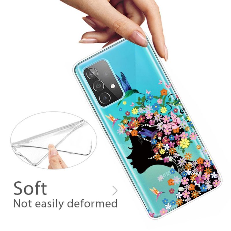 Coque Samsung Galaxy A32 5g Jolie Tête Fleurie