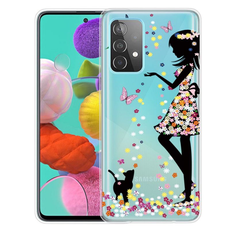 Coque Samsung Galaxy A32 5g Jolie Tête Fleurie