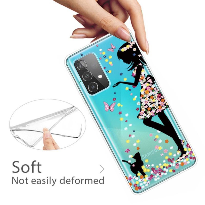 Coque Samsung Galaxy A32 5g Jolie Tête Fleurie