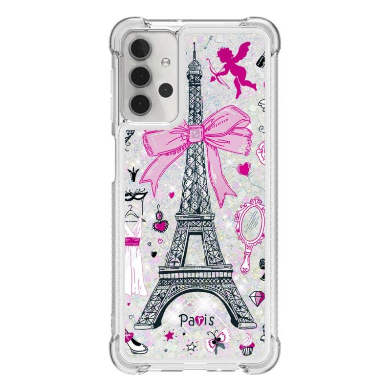 Coque Samsung Galaxy A32 5g La Tour Eiffel Paillettes