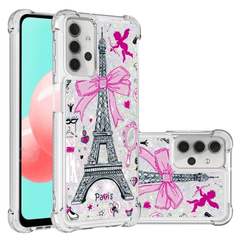 Coque Samsung Galaxy A32 5g La Tour Eiffel Paillettes