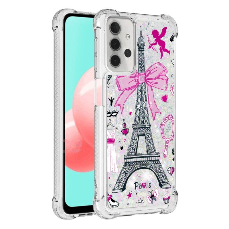 Coque Samsung Galaxy A32 5g La Tour Eiffel Paillettes