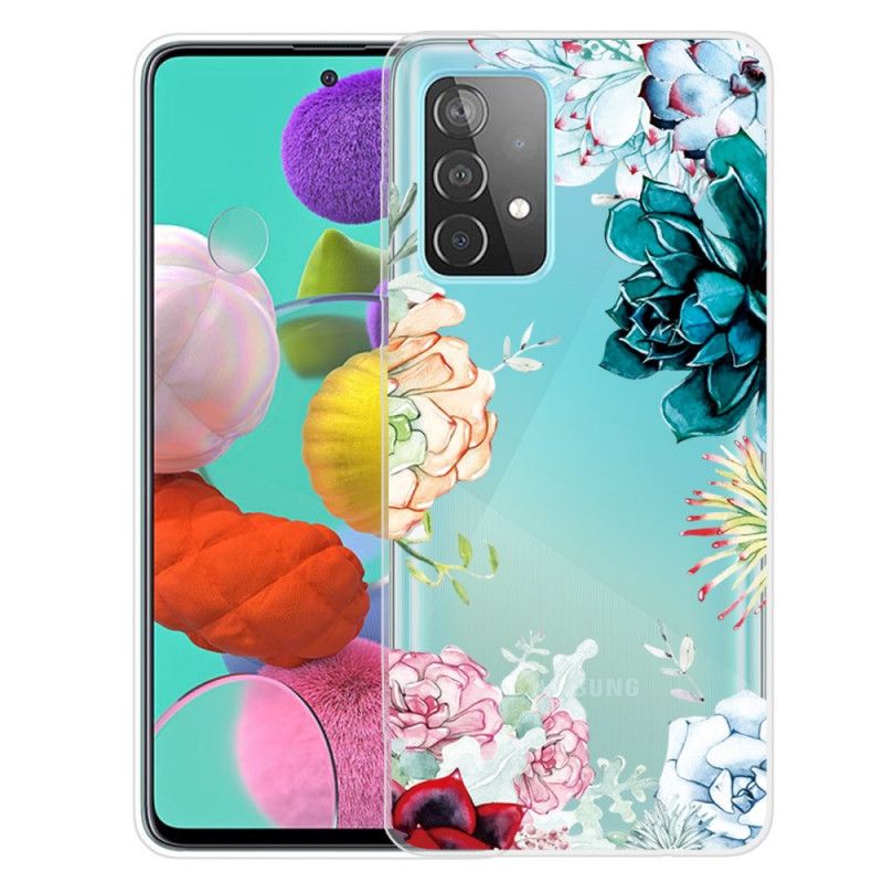Coque Samsung Galaxy A32 5g Transparente Fleurs Aquarelle
