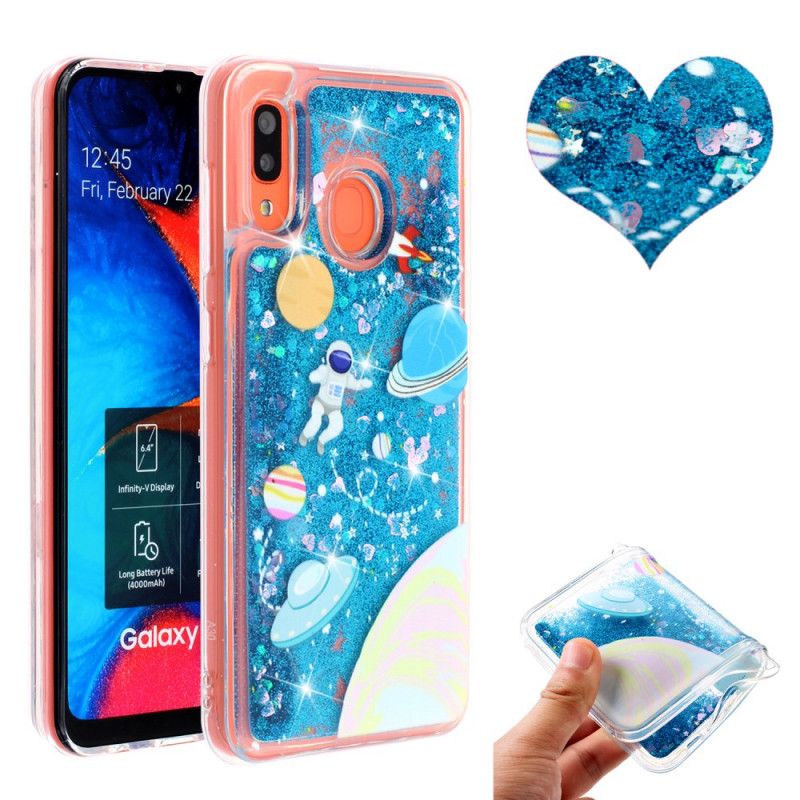 Coque Samsung Galaxy A40 Astronaute Paillettes