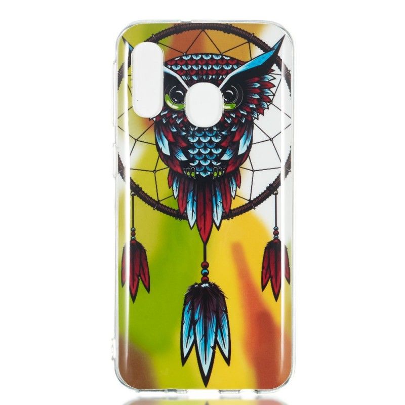 Coque Samsung Galaxy A40 Attrape Rêves Hibou Fluorescente