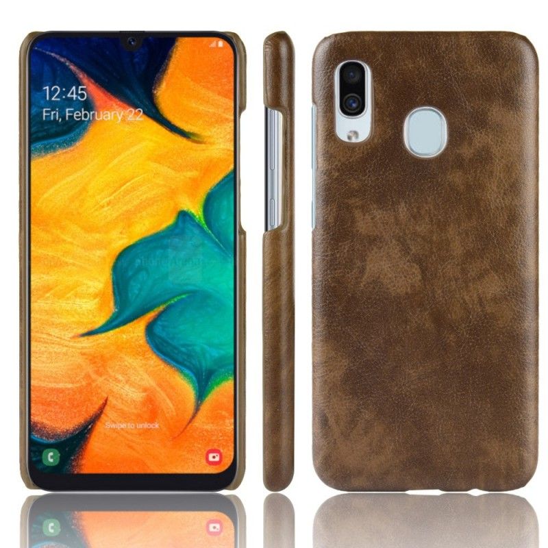 Coque Samsung Galaxy A40 Effet Cuir Litchi