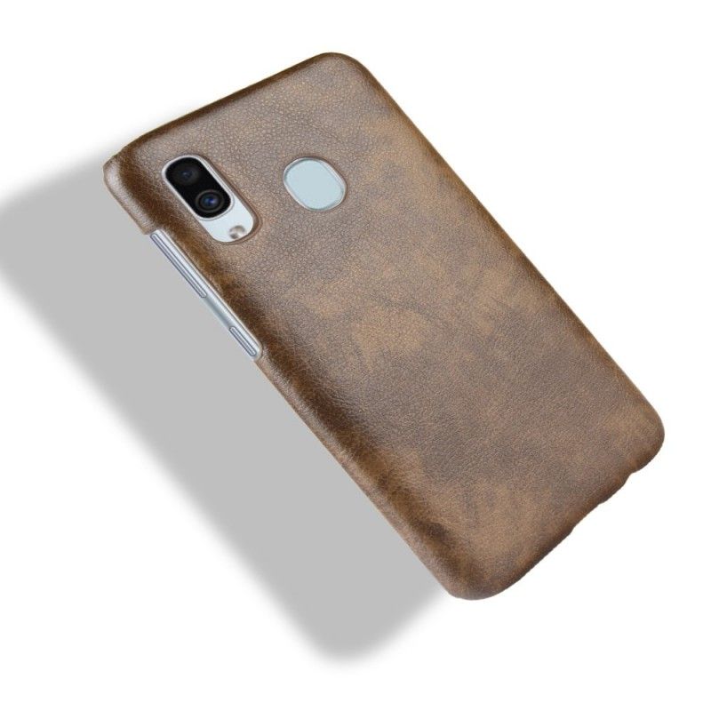 Coque Samsung Galaxy A40 Effet Cuir Litchi