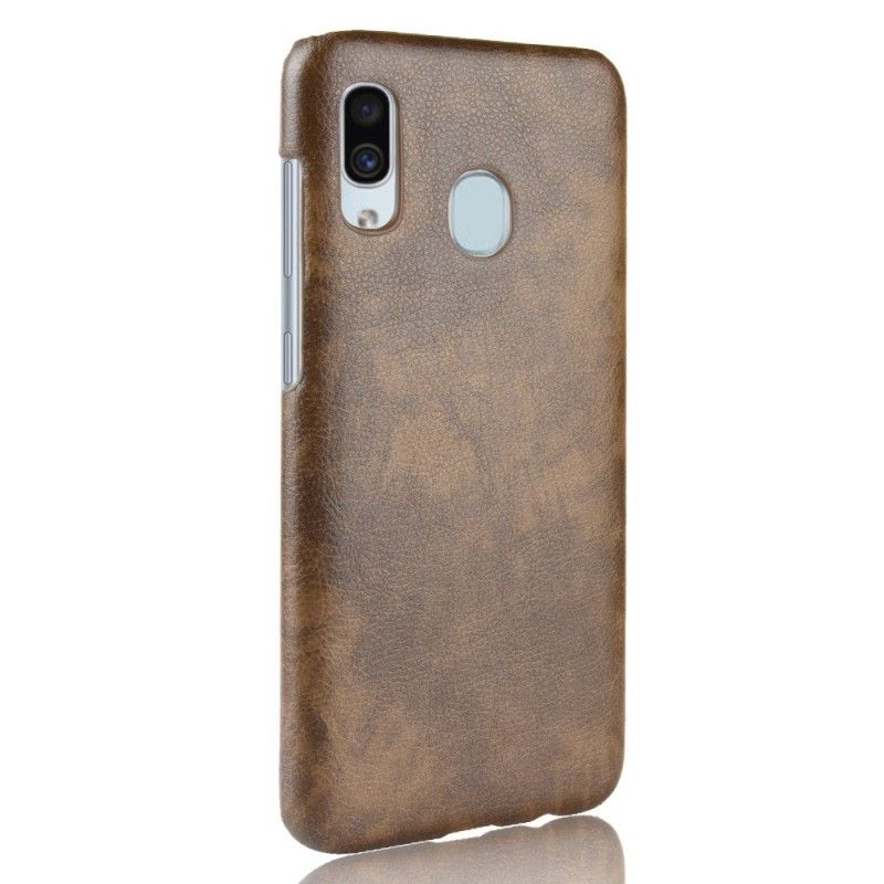 Coque Samsung Galaxy A40 Effet Cuir Litchi