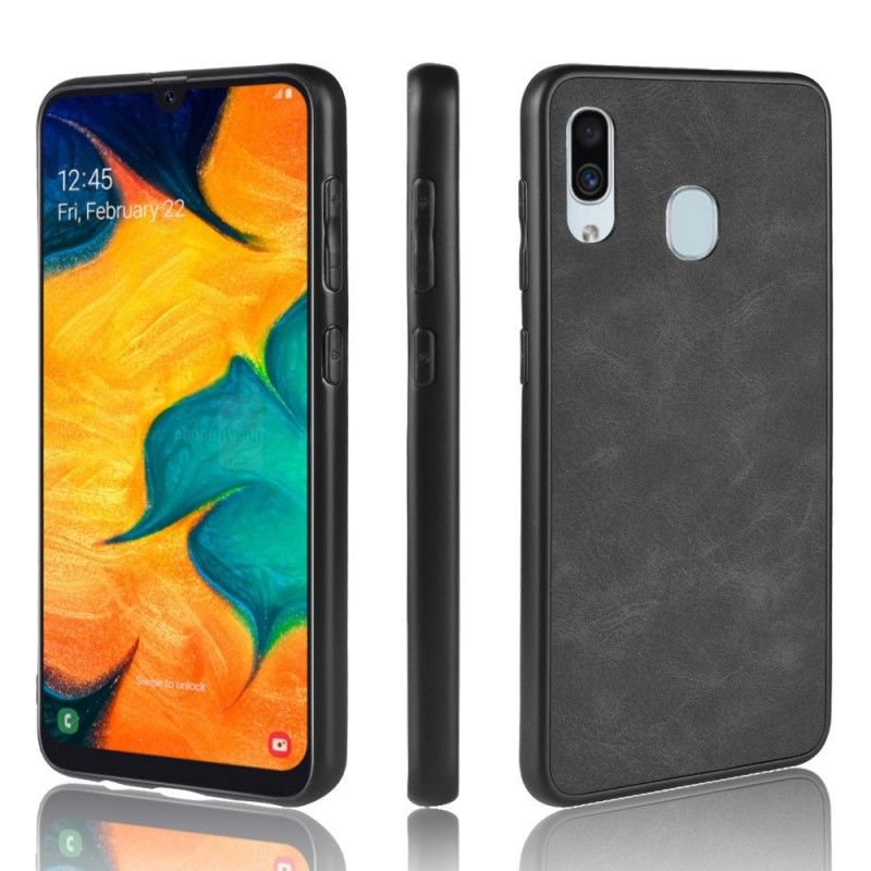 Coque Samsung Galaxy A40 Effet Cuir Look Vintage