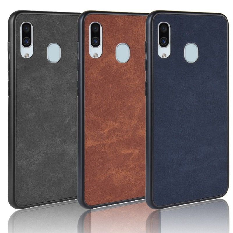 Coque Samsung Galaxy A40 Effet Cuir Look Vintage