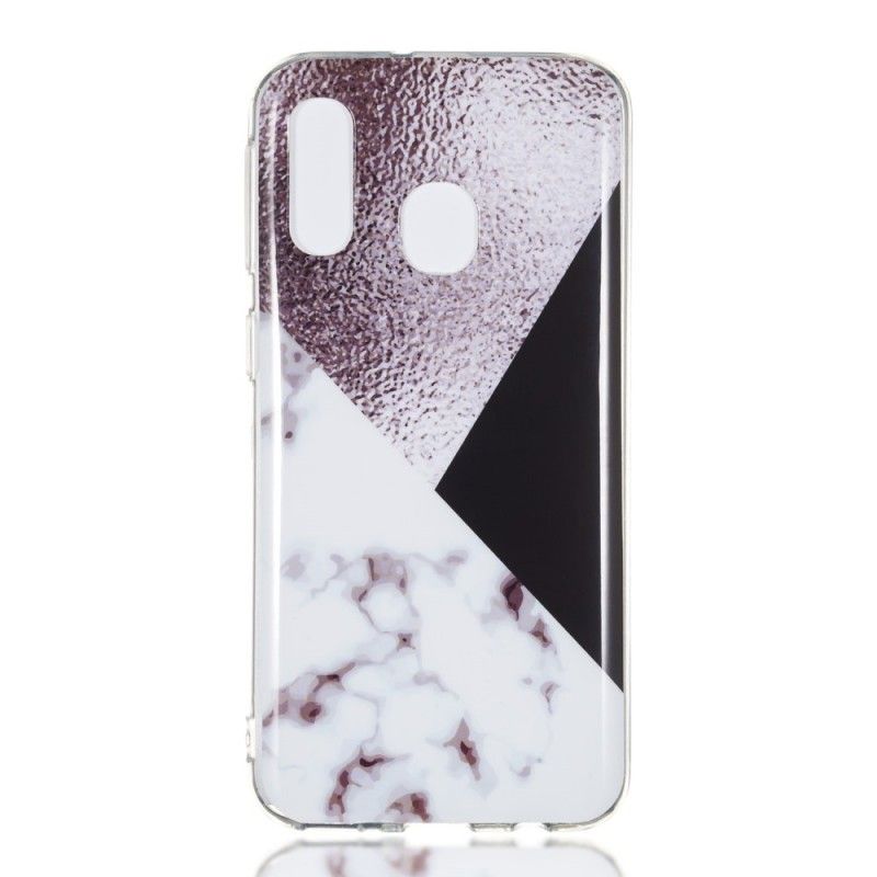 Coque Samsung Galaxy A40 Effet Marbre Geométrie Violet